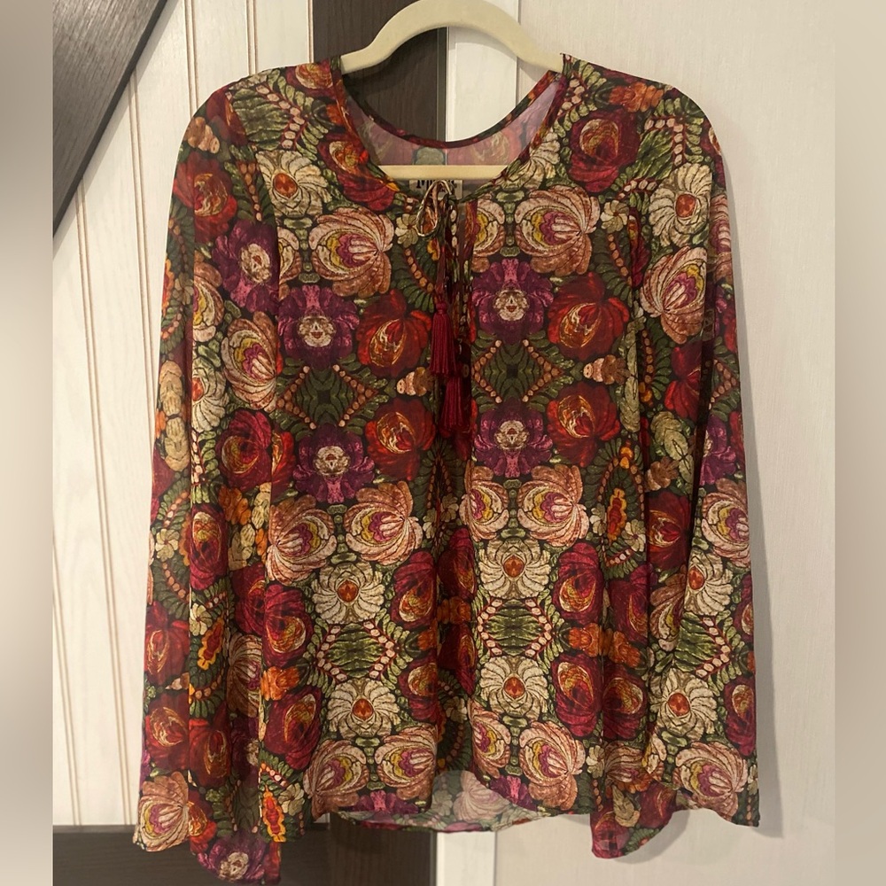 Show Me Your Mumu Mystic Print Women's Floral Sheer Multicolor Blouse